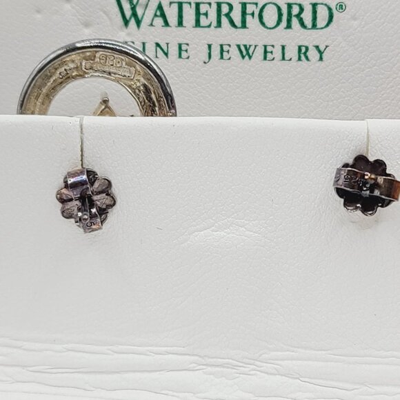 Waterford Sterling Silver Star Stud Earrings With Cubic Zirconia In Gift Box - Picture 6 of 13
